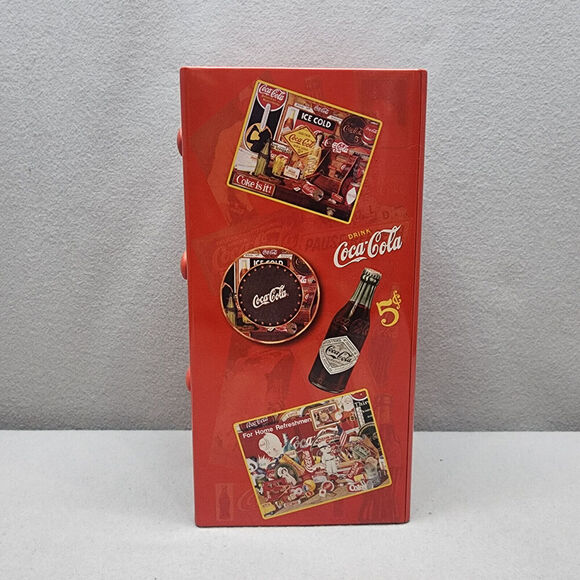 Coca Cola Red Tin Box Metal 3 Drawer File Cabinet with 6 sets of Collector Cards - Picture 5 of 15